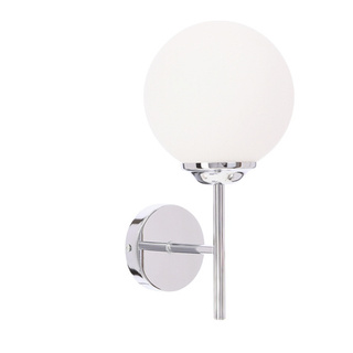 Kinkiet Belweder kula ścienna do łazienki chromowy klosz biały E14