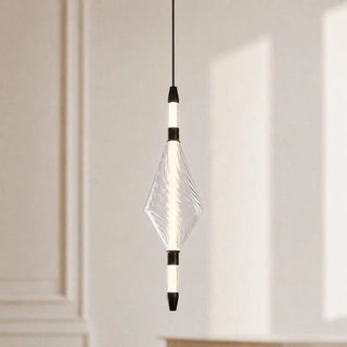 Lampa wisząca Vita szklana złota pojedyncza LED 2700K do salonu