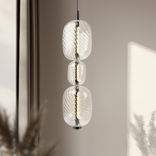 Lampa wisząca Playa szklana transparentna potrójna LED 12W 3000K regulowana