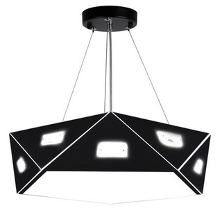 Lampa wisząca Nemezis czarna metalowa geometryczna do salonu 3-płomienna