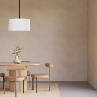 Lampa wisząca z abażurem Shanti szara do salonu i sypialni nowoczesna