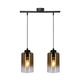 Lampa wisząca Aspra podwójna szklane klosze bursztynowe do kuchni i jadalni