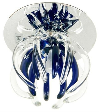 Lampa wpuszczana okrągła szklana niebiesko-przezroczysta G4 20W do sufitu nowoczesna