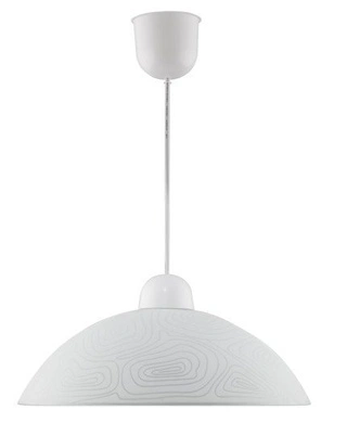 Lampa wisząca Lukrecja szklana pojedyncza do jadalni biały mat E27