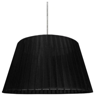 Lampa wisząca z abażurem Notizia czarna do salonu metalowa tkaninowy abażur