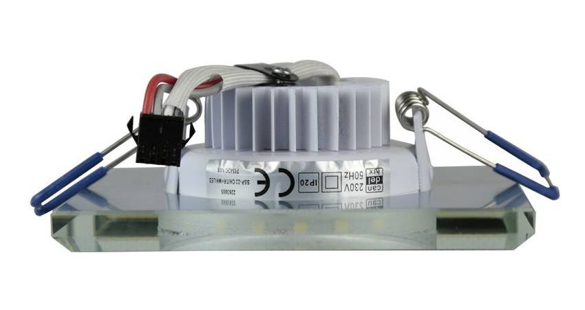 Oprawa stropowa chrom/biała kwadrat LED SSP-22 – elementy montażowe