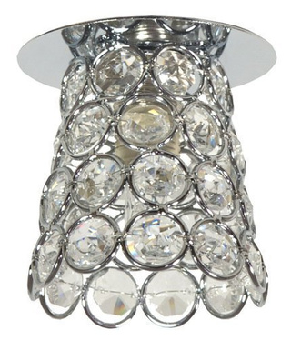 Oprawa stropowa okrągła chrom kryształowa G9 do salonu i sypialni