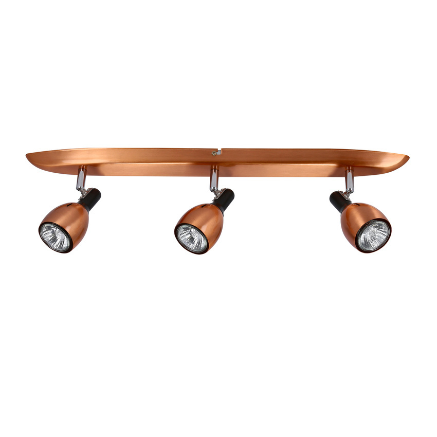 Lampa ścienna listwa 3X50W GU10 miedziany CROSS 93-32782 zbliżenie