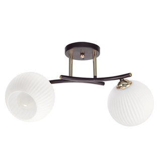Lampa wisząca Calmo podwójna szklana z kloszem brązowa do salonu