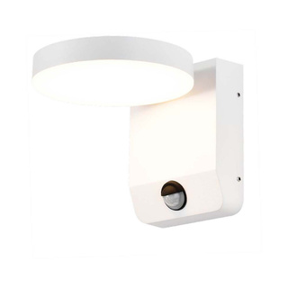 17W Lampa ścienna LED z czujnikiem ruchu / Barwa:3000K / Obudowa: Biała / Okrągła