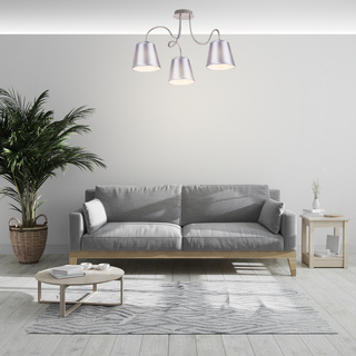 Lampa sufitowa Luk z abażurami 3-punktowa do salonu