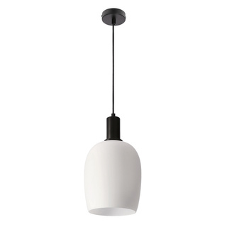 Lampa wisząca Wolken szklana pojedyncza do salonu z białym kloszem