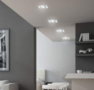 Oprawa stropowa kwadratowa ruchoma LED MR16 szkło chrom
