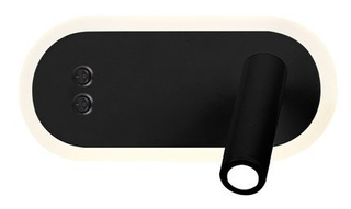 Kinkiet Miracle czarny metalowy LED regulowany do sypialni z włącznikiem