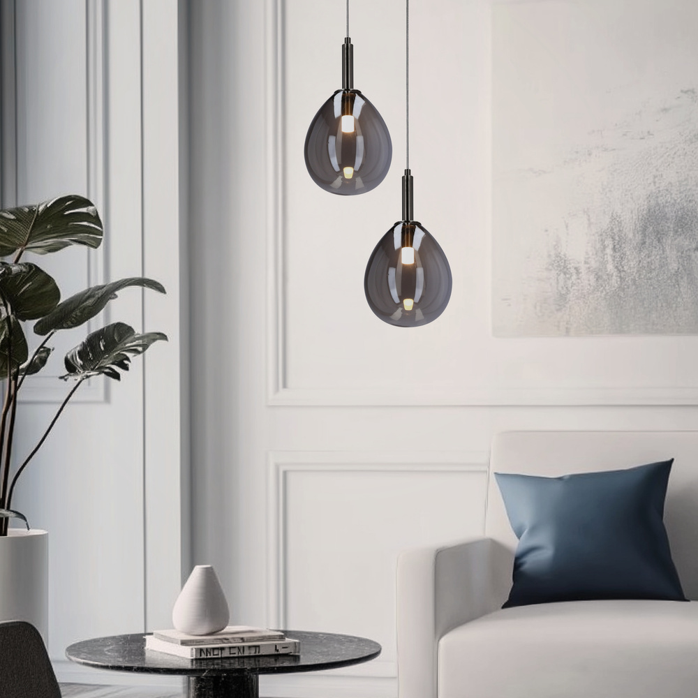 Lampa wisząca srebrna szklany balon LED 6W Lukka Ledea 50133211
