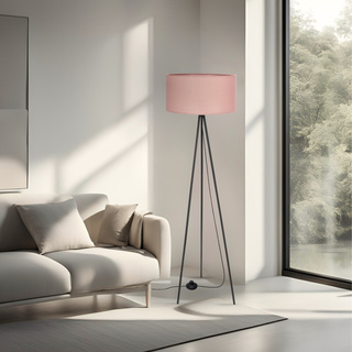 Lampa podłogowa Shanti trójnóg z abażurem do salonu 1-punktowa E27