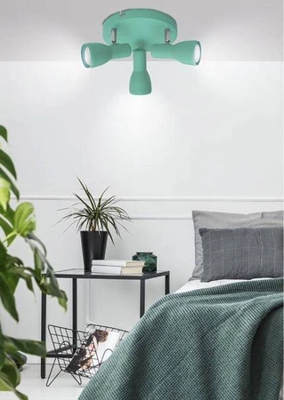 Lampa sufitowa Picardo plafon regulowany 3-punktowy metalowy miętowy
