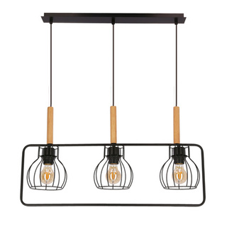 Lampa wisząca Franita potrójna metalowa czarna do salonu nad stół E27