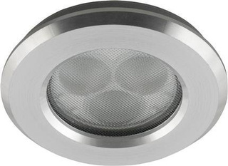 Oczko sufitowe okrągłe aluminium satynowe LED IP65 do łazienki