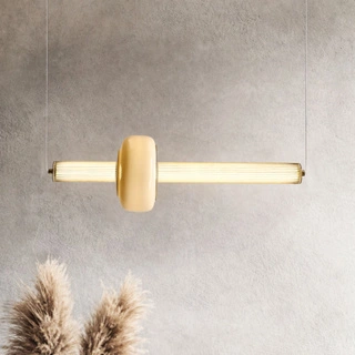 Lampa wisząca Puras ze szklaną ozdobą pozioma pojedyncza LED 15W 3000K do jadalni