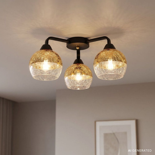 Lampa sufitowa Cromina okrągła ze szklanymi kloszami 3-punktowa do salonu