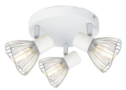 Lampa sufitowa plafon 3X40W E14 biały chrom FLY 98-61980