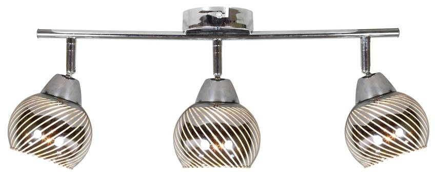 Lampa sufitowa FORT listwa ze szklanymi kloszami regulowana 3-punktowa