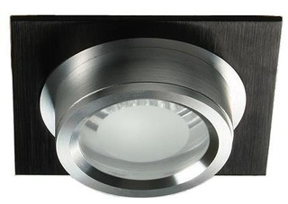 Nowoczesna oprawa wpuszczana MR16 SC-02 STB/AL czarny satynowy stała aluminium + oprawka GU10