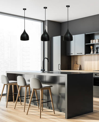 Lampa wisząca Ystad metalowa czarna do kuchni pojedyncza E27 1x40W