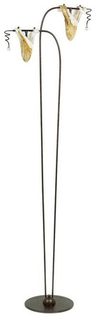 Lampa podłogowa Magma klasyczna ze szklanym kloszem 2-punktowa