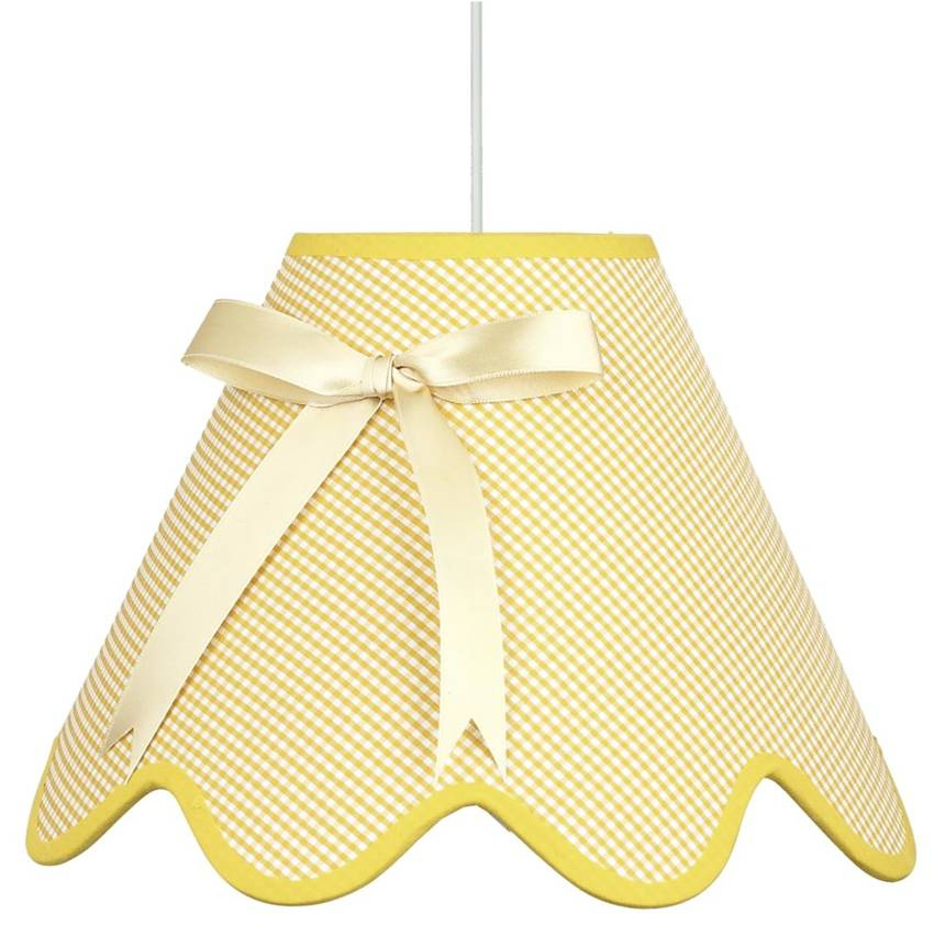 Lampa wisząca z abażurem Lola żółta do sypialni E27
