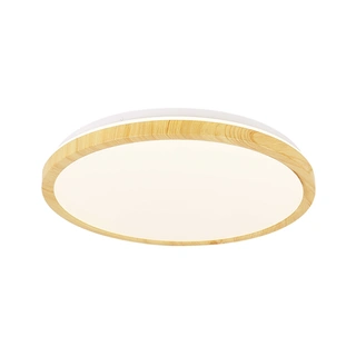 Plafon LED Gandava okrągły drewniany biały 38 cm 4000K IP20