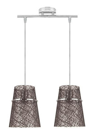 Lampa wisząca Plasto podwójna z abażurami do salonu metalowa E27
