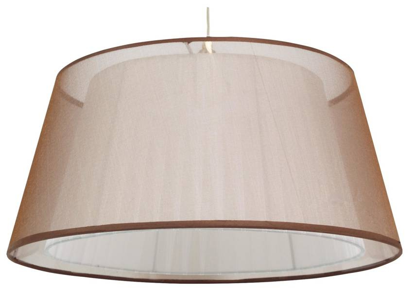 Lampa wisząca z abażurem Charlie brązowa nowoczesna do salonu