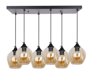 Lampa wisząca Aspa szklana kula czarno brązowa 6 płomienna do salonu E27