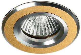 Nowoczesna oprawa wpuszczana MR16 SA-04 SNG/AL złota stała aluminium + oprawka GU10