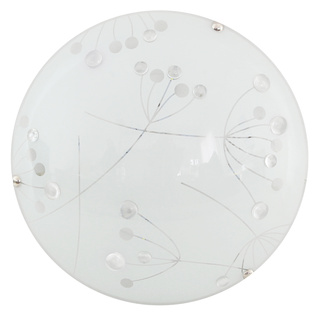 Plafon LED Floral okrągły do korytarza 30 cm biały szklany
