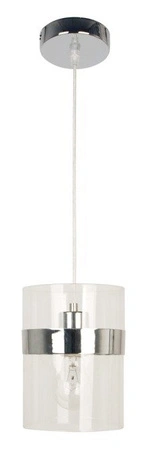 Lampa wisząca Brando szklana pojedyncza chrom do salonu 1xE27