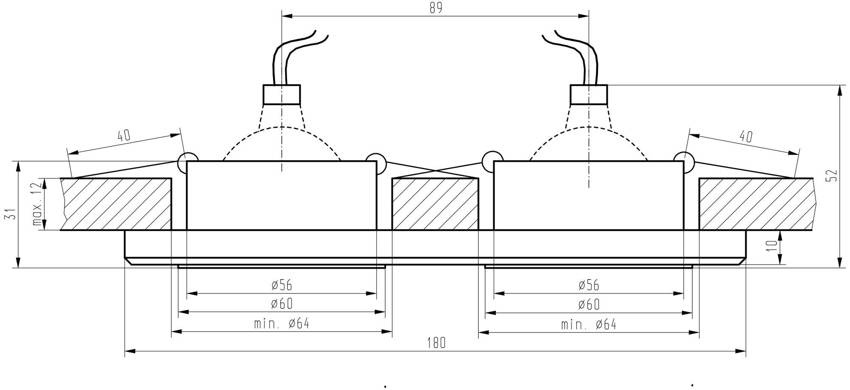 Zbliżenie na podwójną oprawę sufitową SS-21 Candellux Lighting