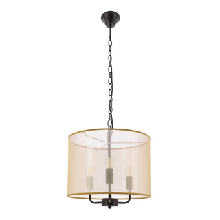 Lampa wisząca Pacifica abażur złoty czarna potrójna do salonu E14