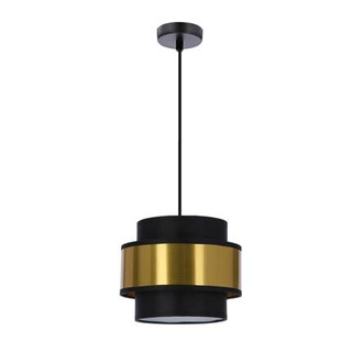 Lampa wisząca z abażurem Prestige czarna złota nowoczesna do salonu nad stół