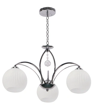 Lampa wisząca Sandrine potrójna kula szklana do salonu chrom E27 3-płomienna