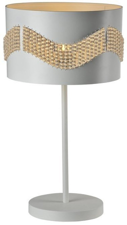 Lampka nocna Antonio biała metalowa z koralikami 1xE27 Candellux