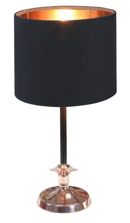 Lampka nocna Violino czarna miedziana z abażurem E14 37 cm