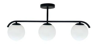 Lampa sufitowa Amadeo listwa ze szklanymi kloszami 3-punktowa