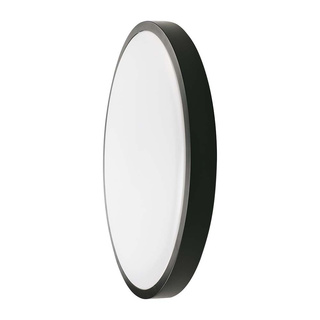 18W Plafon LED z mikrofalowym czujnikiem ruchu / Średnica: 225mm / Barwa:4000K / Klosz: Okrągły mleczny czarna ramka / IP44