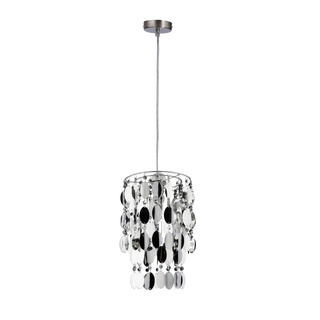 Lampa wisząca Jocker metalowa pojedyncza srebrna z tworzywa sztucznego