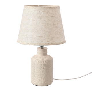 Lampka nocna Mori ceramiczna szara z abażurem na stolik nocny E14