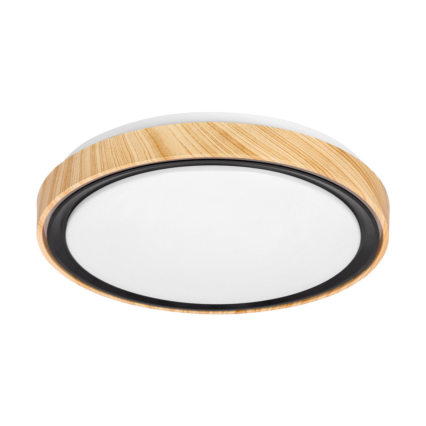 Plafon LED Aflo okrągły drewniany 38 cm 24W 3000-6000K zmienna barwa światła