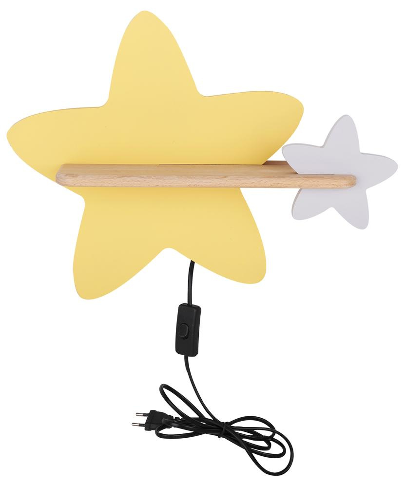 Kinkiet Star IQ Kids do pokoju dziecięcego gwiazdka z półką LED z włącznikiem